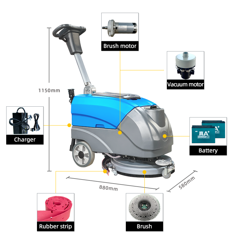 Máquina de Limpeza de Piso Shu - Floor Scrubber Machine Walk Behind avaliação e preço