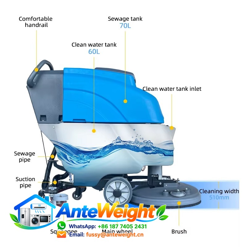 Máquina Industrial de Limpeza  - Floor Scrubber Machine Walk Behind avaliação e preço